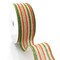 2 1/2" Wired Ribbon Fall Orange/Green/Cream Stripes Burlap 10 Yards